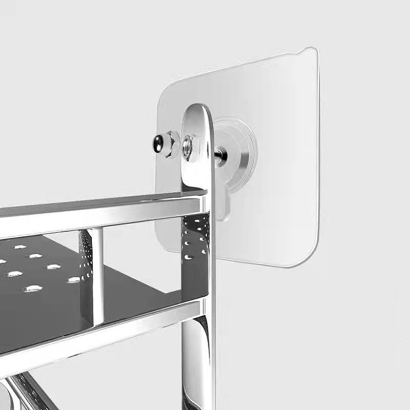 Wall Corner Rack + 2 Self Adhesive Screws | Multipurpose Kitchen, Sink Organizer, Metal Bathroom Accessories Corner | Shelf Wall Mount Storage Rack