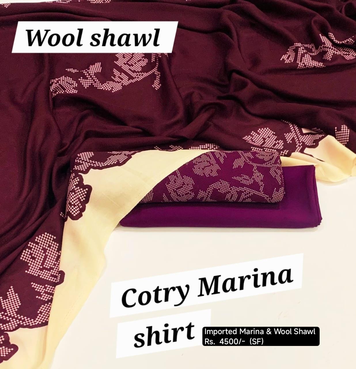 3Pc *Imported marina with Wool shawl* (SF)