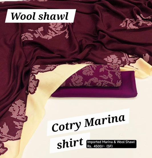 3Pc *Imported marina with Wool shawl*  (SF)