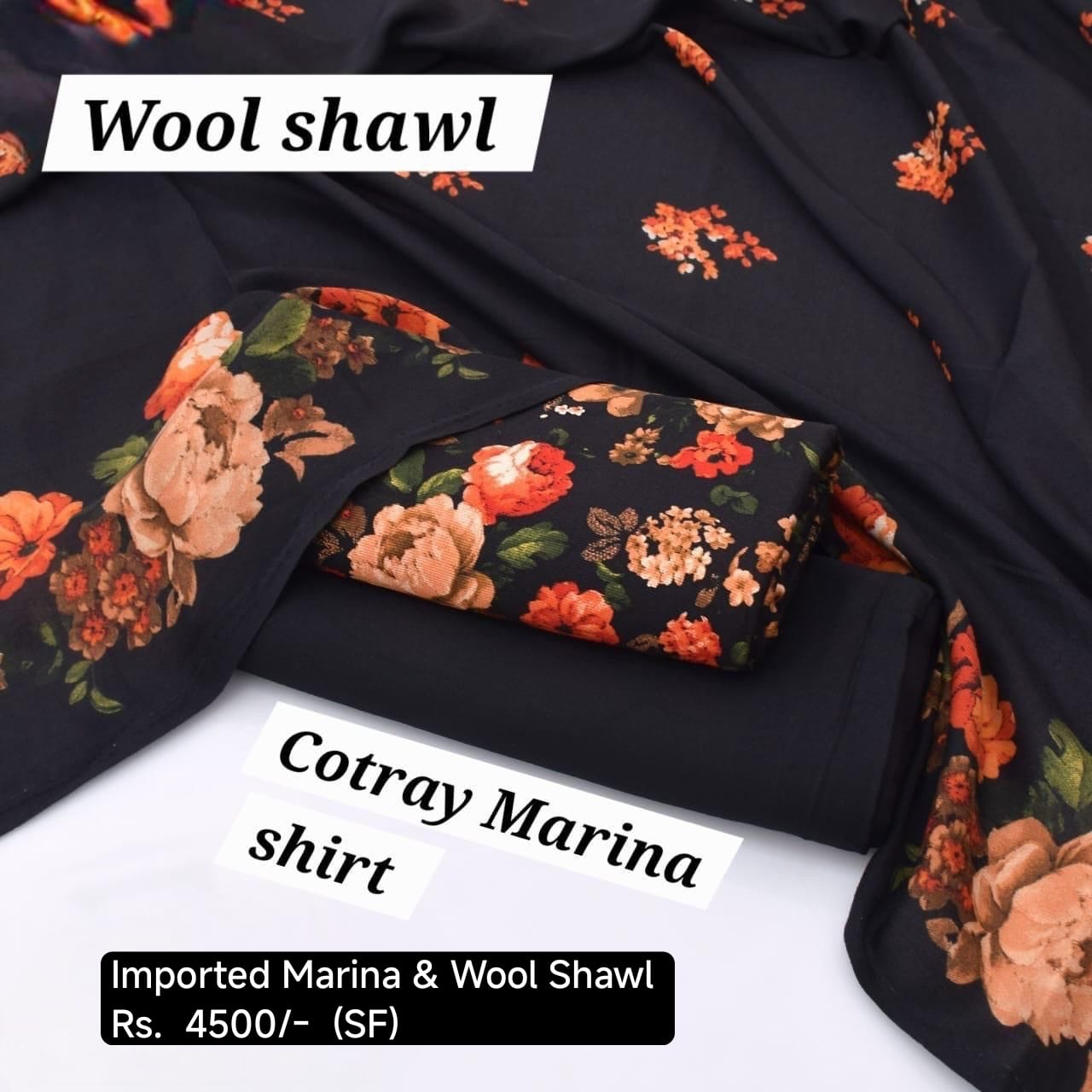 3Pc *Imported marina with Wool shawl*  (SF)