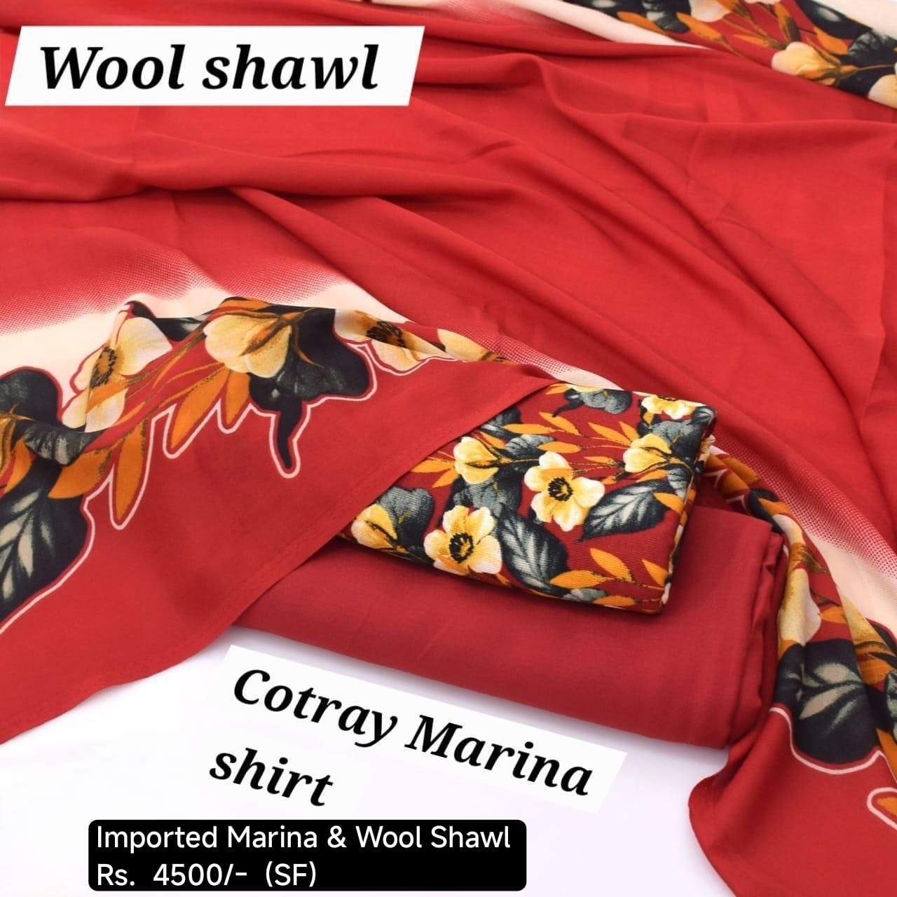 3Pc *Imported marina with Wool shawl*  (SF)