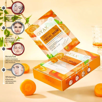 Pack of 2 | Beauty Skin Carrot Sheet Mask | Moisturizing, Brightening & Nourishing Facial Mask