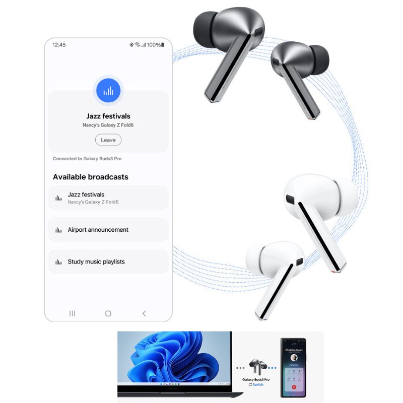 Samsung Galaxy Buds 3 Pro | WHITE | ANC Wireless Bluetooth Earbuds with Adaptive AI & Immersive Sound