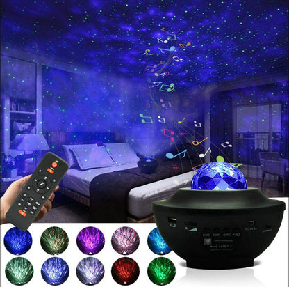 Galaxy Star Projector Lamp with LED Universe Effect & Speaker