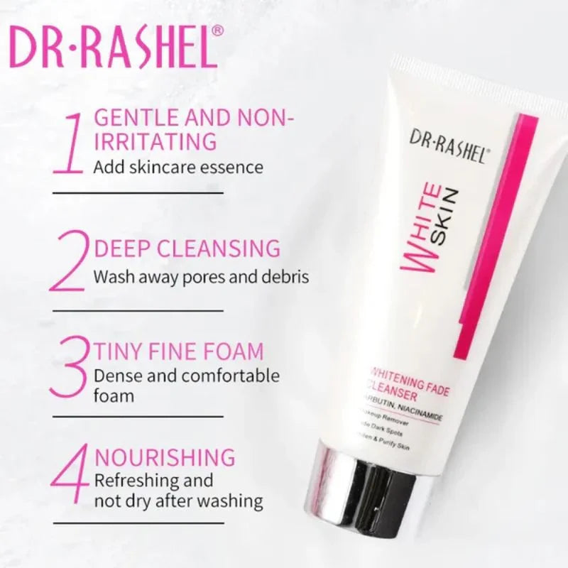Dr. Rashel Whitening Face Cleanser | Makeup Remover & Dark Spot Fading Face Wash with Arbutin & Niacinamide (80g) | Imported