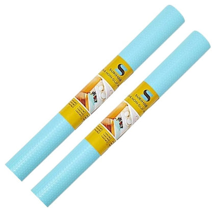 Anti-Slip Fridge & Shelf Mat | Waterproof Washable Liner for Kitchen Drawers Cabinets | Light Blue