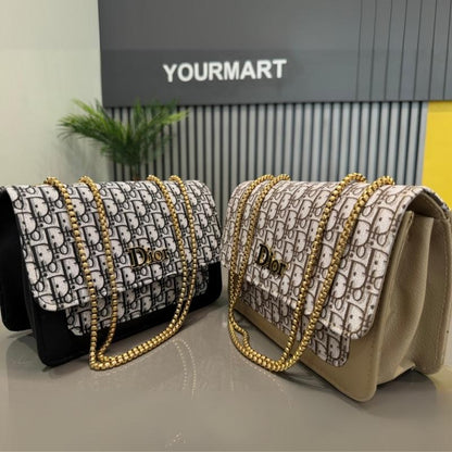 Beige | Dior Oblique Canvas & Leather Flap Clutch | Luxury Designer Handbag for Women