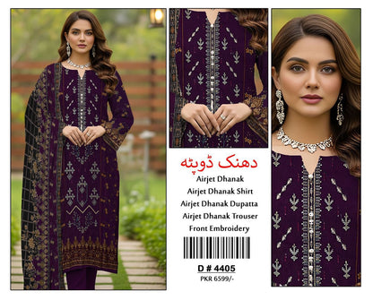 3 Piece DHANAK EMBROIDERY (4405)