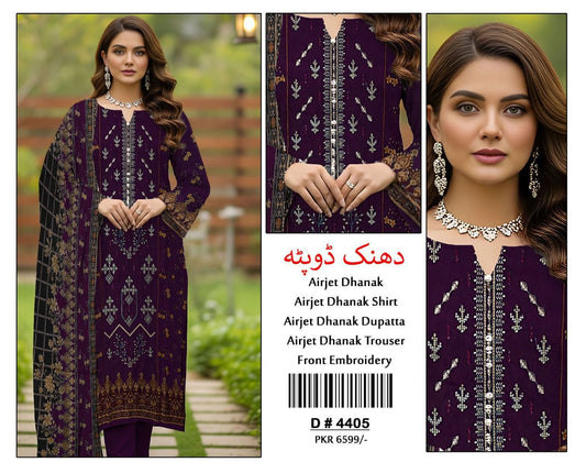 3 Piece DHANAK EMBROIDERY (4405)