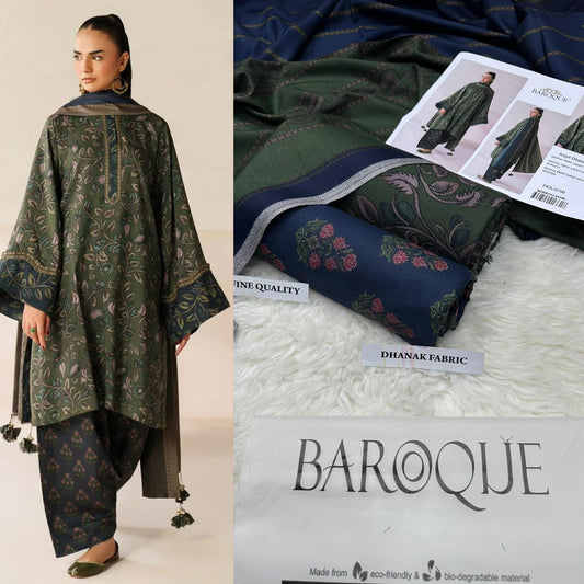 3Pc BAROQUE DIGITAL PRINT DHANAK (Saim)