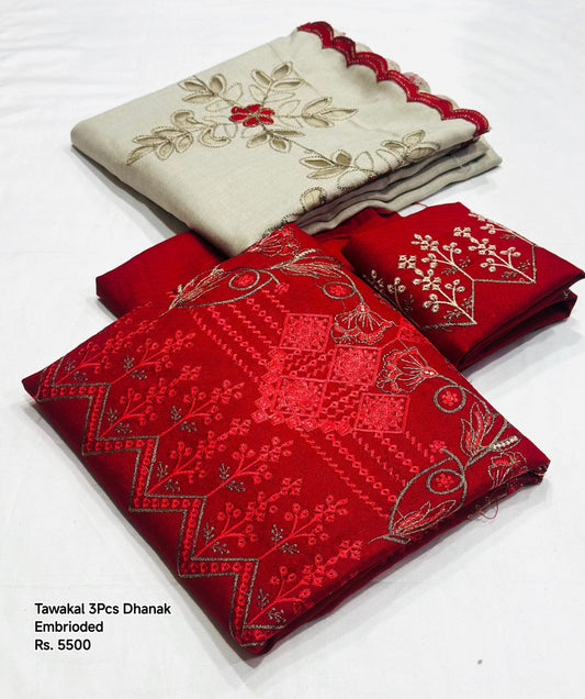 3Pc Tawakal Embroidery Fancy *2025-26 Collection  (sami)