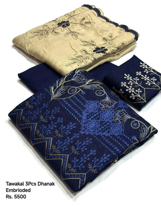 3Pc Tawakal Embroidery Fancy *225-26 Collection  (sami)