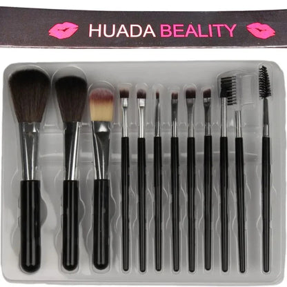 Huada Beauty Makeup Brush Set – 12-Piece (YM)